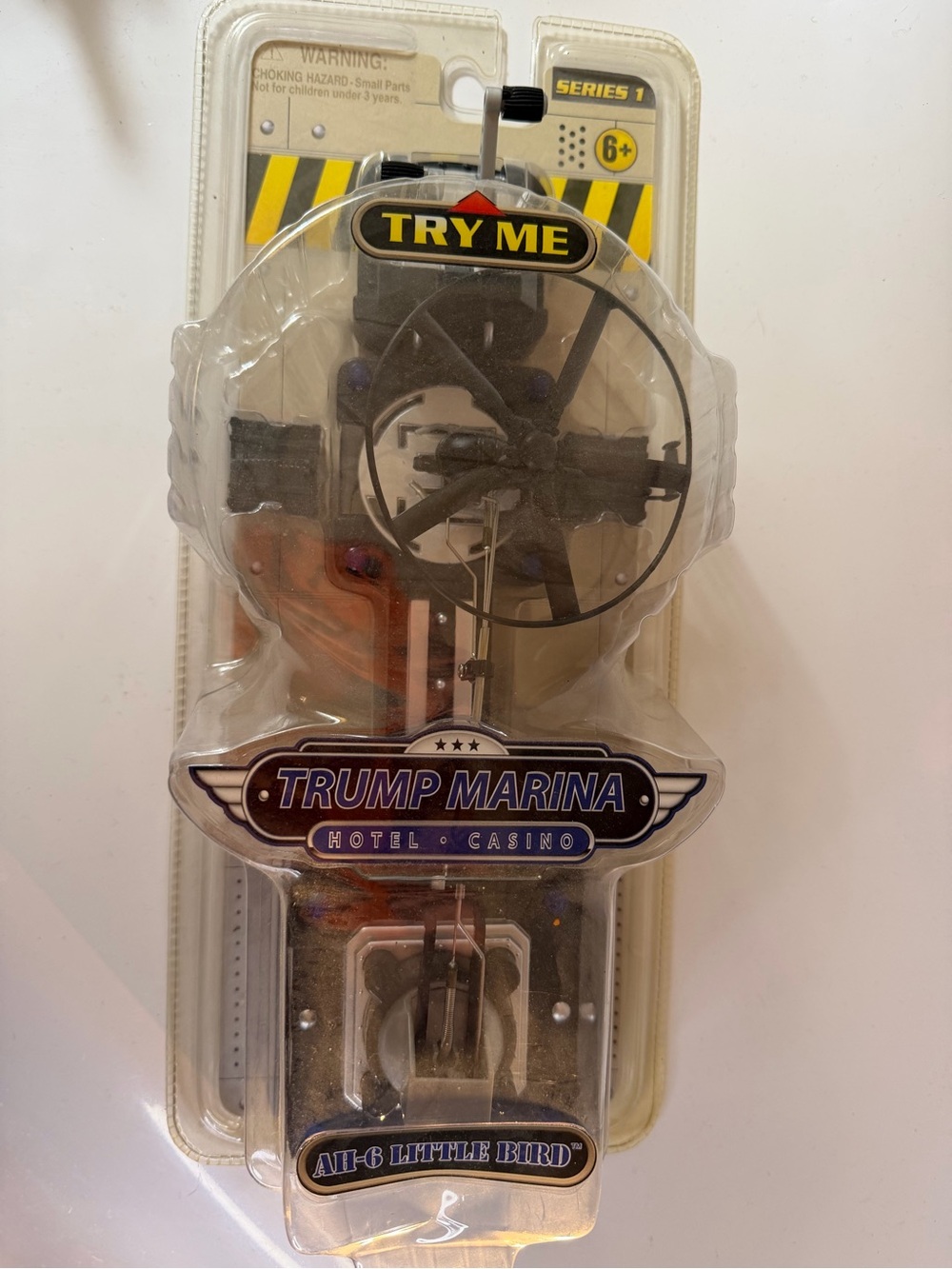 Vintage Trump Marina Hotel Casino AH-6 Little Bird toy Helicopter unopened